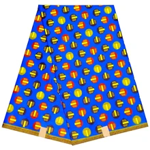 Анкара настоящий воск в горошек синяя ткань настоящий голландский воск 6 ярдов/партия африканская ткань