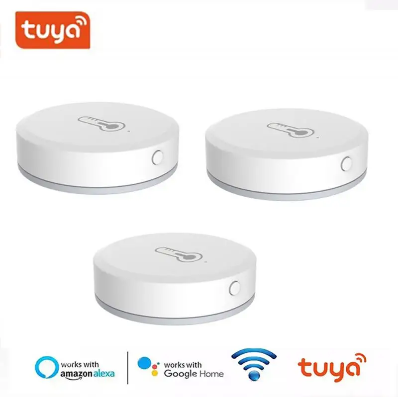 Tuya ZigBee Smart Sensor de temperatura y humedad trabajar con Zigbee Hub de enlace a través de Alexa Google SmartLife/Tuya Control de App