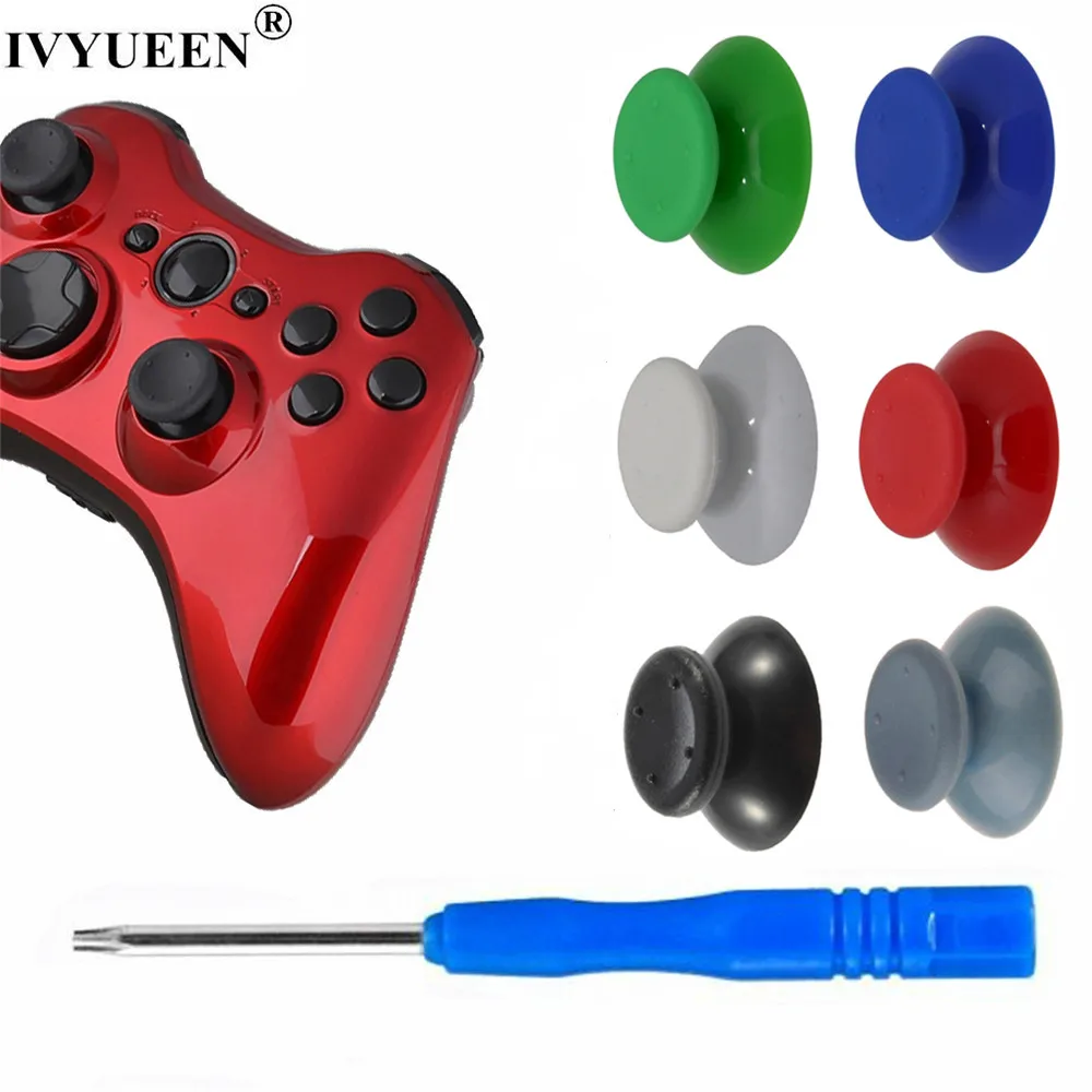 IVYUEEN 6 шт. 3D аналоговые палочки для Xbox 360 контроллер Черный/Серый Джойстик колпачки с T8 инструмент Запчасти Аксессуары