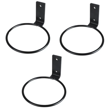 

Flower Pot Holder Ring Wall Mounted Metal Planter Hooks Hangers Wall Bracket, 3 Pack, Black, 8 Inch