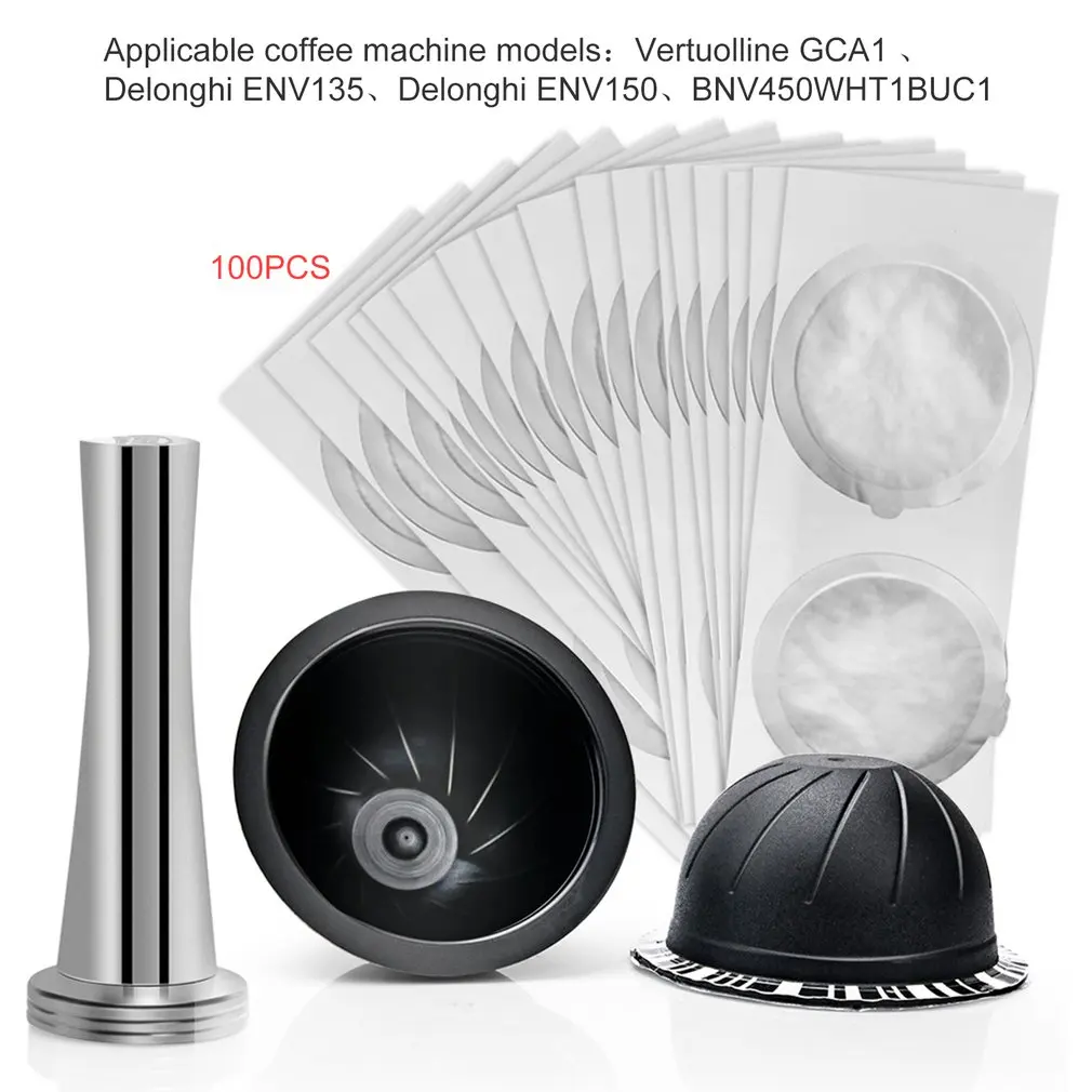 

Disposable Aluminum Foil Cup Film For Nespresso Vertuo Vertuoline GCA1 & Delonghi ENV135 Self Adhesive Capsules Foil Seals
