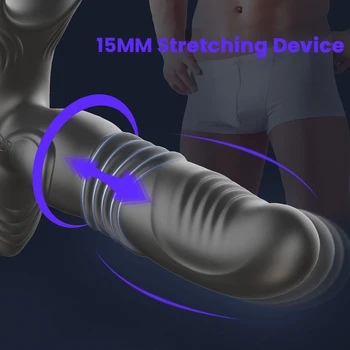 Telescopic Male Prostate Massager Silicone Dildo Vibrator Female Sex Toys for Women Men Remote Control Anal Butt Plug Vibrators 2