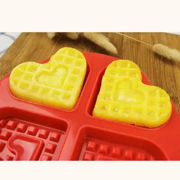 

DIY 4-Hold Heart Shape Waffle Mold Silicone Muffin Cake Waffle Molds Bakery Tools Baking Pastry Tools