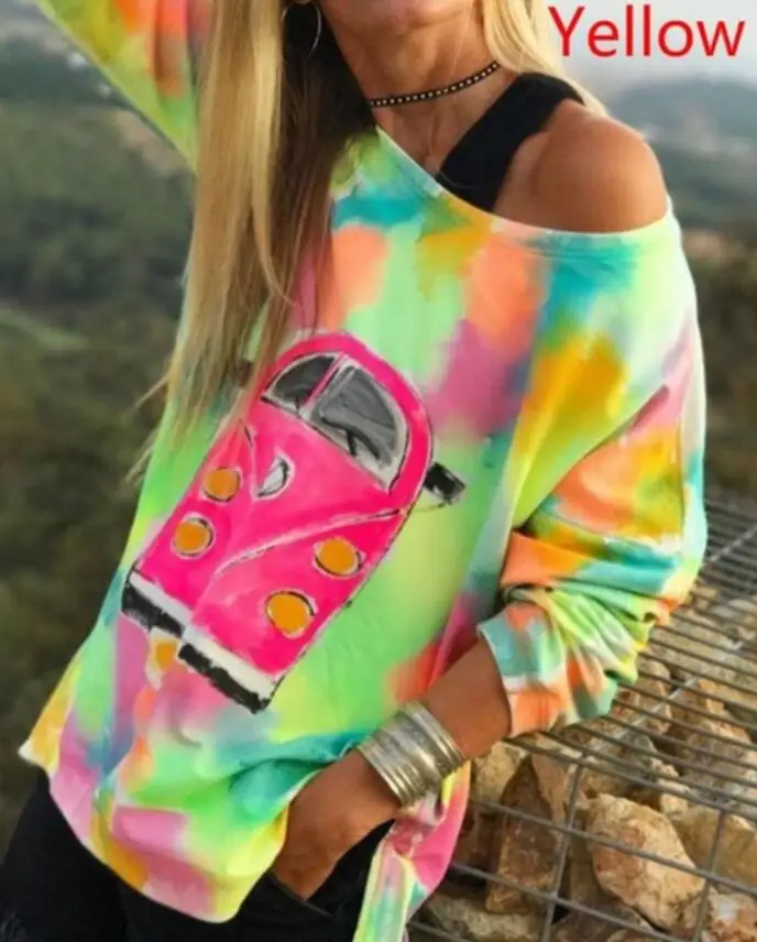 Цвет: желтый Весна зима женские Boho футболки топы плюс размеры Блузки Большие цвета Befree Повседневная рубашка свободного кроя винтажные Длинные рукава - Цвет: Цвет: желтый