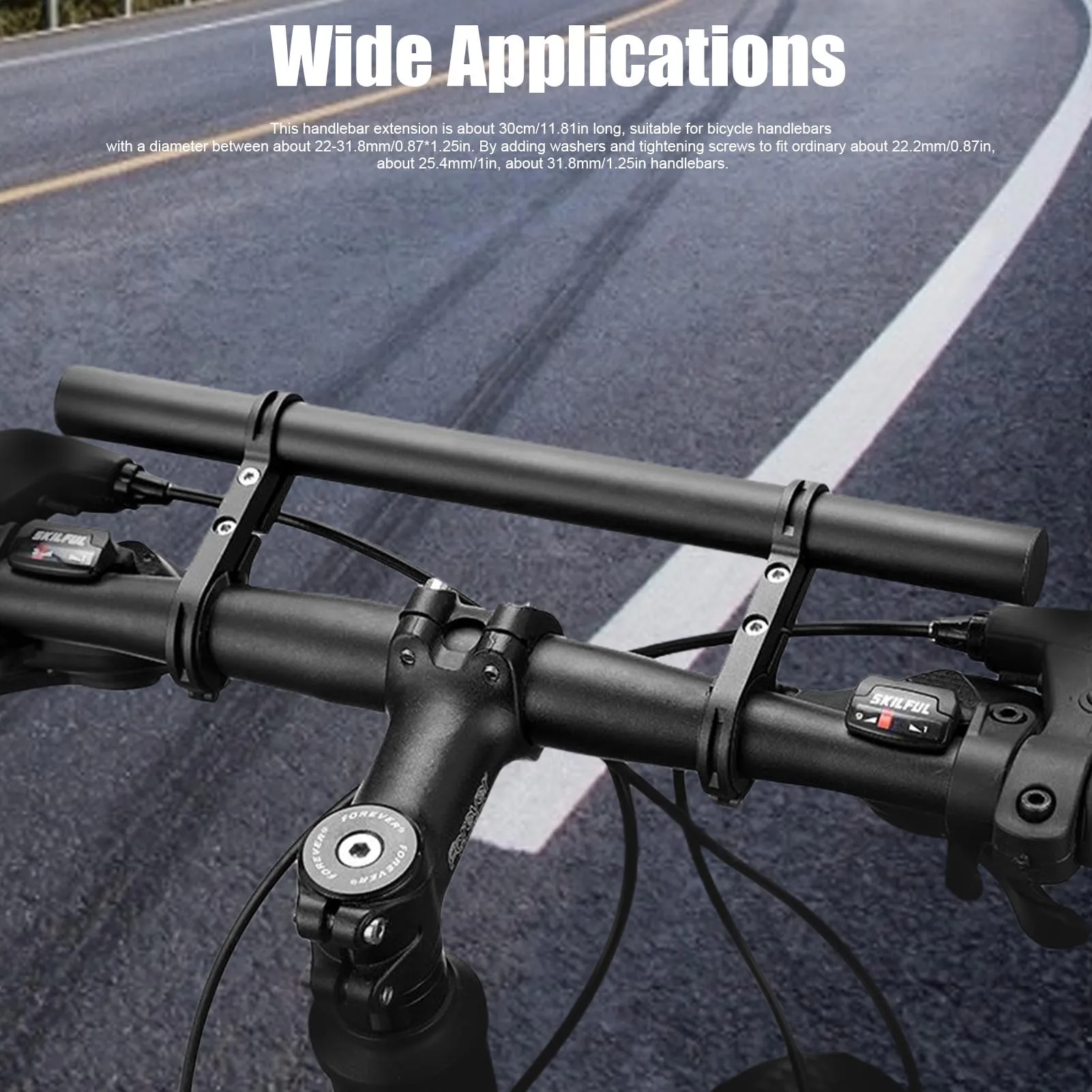 30cm Bicycle Handlebar Extender Aluminum Alloy Bike Extender Bicycle Handlebar Extension Bracket Front Light Stand bicycle accessories bicycle handlebar extender bicycle handlebar extension bicycle bracket