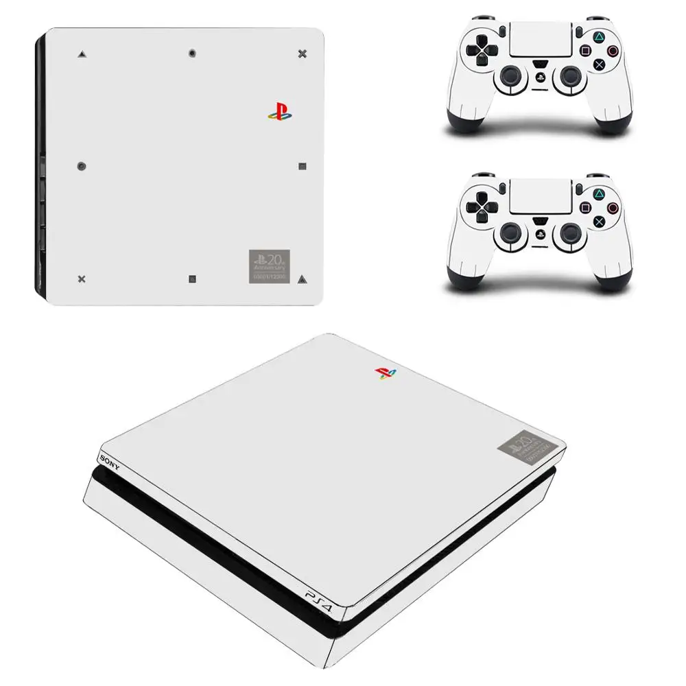 Чистый белый полное покрытие лицевые панели PS4 тонкая кожа Наклейка виниловая для Playstation 4 консоль и контроллер PS4 тонкая кожа Наклейка