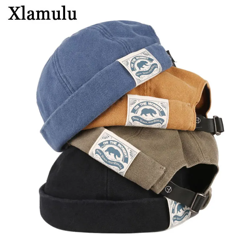 Fashion Pria Docker Cap Skullcap Retro 