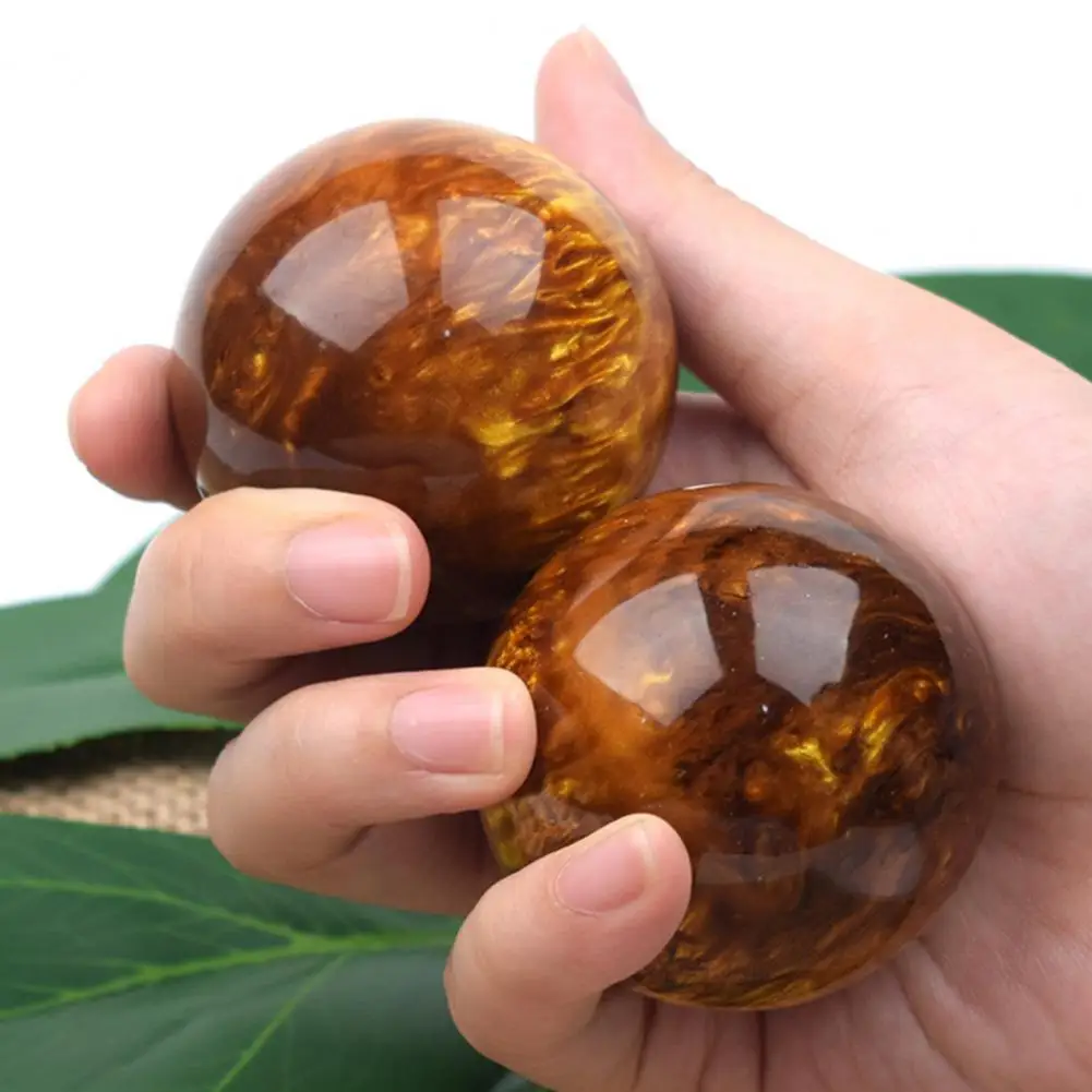1 Pair Finger Exercise Ball Natural Stress Relief Resin Flexible Baoding Balls for Home Massage Daily Life | Красота и здоровье