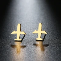 Stainless Steel Earrings 2022 Trend Simple Airplane Fashion Stud Earrings For Women Jewelry Party Friends Wedding Best Gifts NEW 2