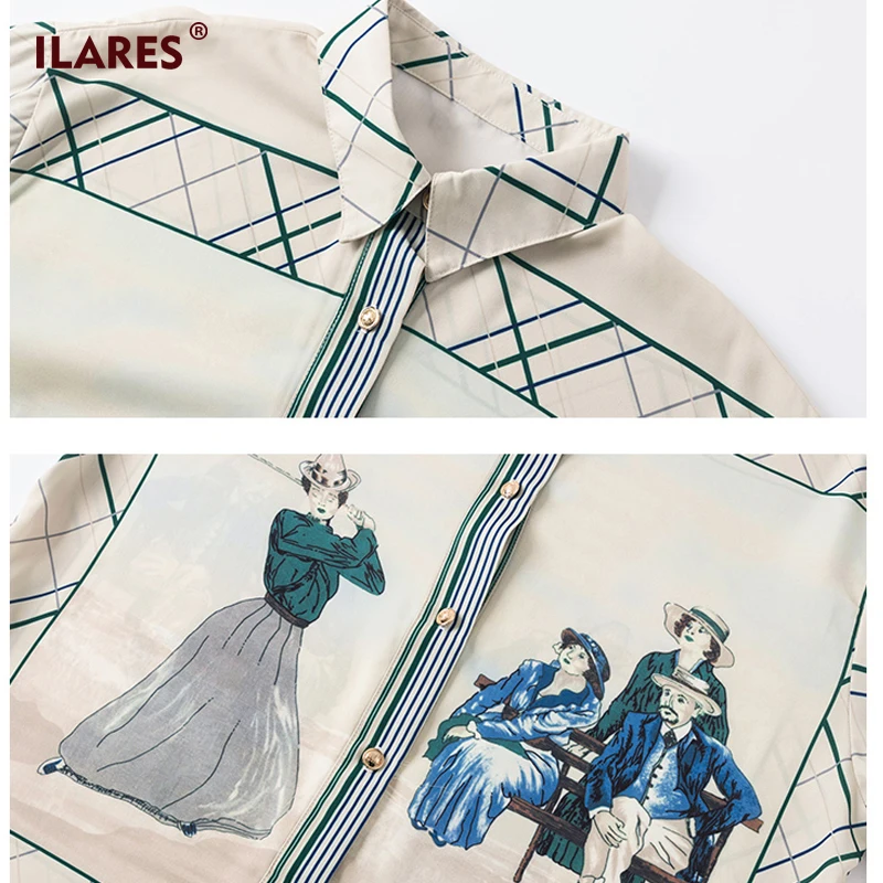 ILARES/Женская блузка, Женские топы и блузки размера плюс, модная офисная рубашка OL, винтажная шифоновая рубашка с принтом, туника, Женский Топ