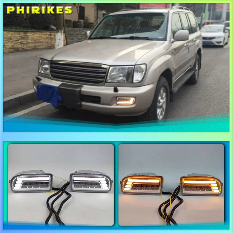 

2 шт., светодиодные противотуманные фары для TOYOTA LAND CRUISER 100 LC100 1998-2008 DRL