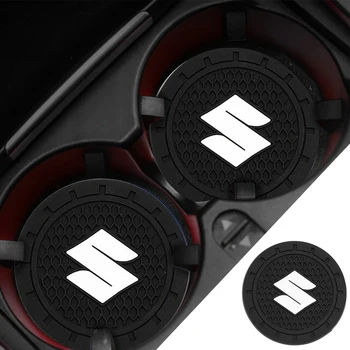 

2pcs Car Cup Holder Mat Silicagel water Coaster Decoration for Suzuki GSXR GSR SV GSXS GSX R S SVF Car-Styling