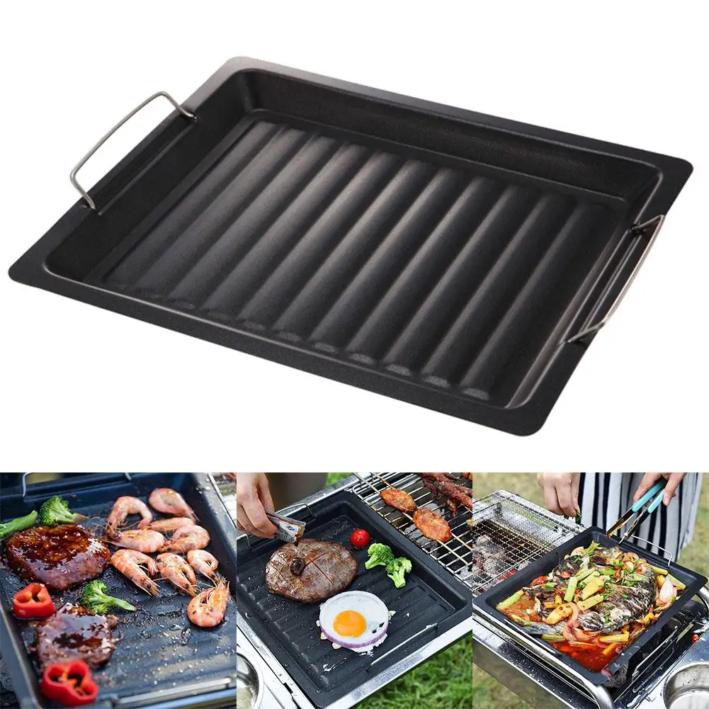25*30cm Reusable BBQ Grill Basket Vegetable Meat Holder Anti rust