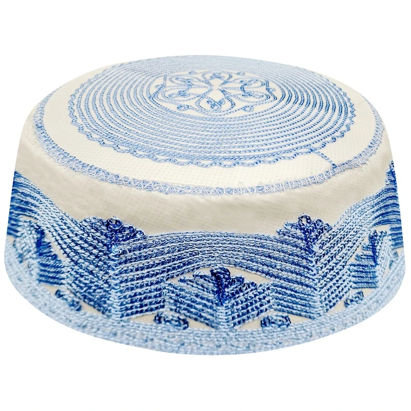 Нигерийские шапки мусульманские голубые полосы Seccade Kippah молитвенные кепки Homme Topi