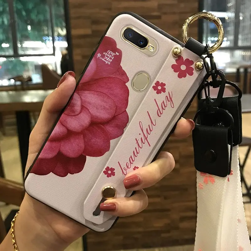Picture 15 Чехол для телефона со шнуром для Oppo A7/AX7/A5s/AX5s 6,2-дюймовый держатель для телефона серии окрашенные ТПУ Силиконовые в форме цветка крышка нежная - Цвет: Picture 15