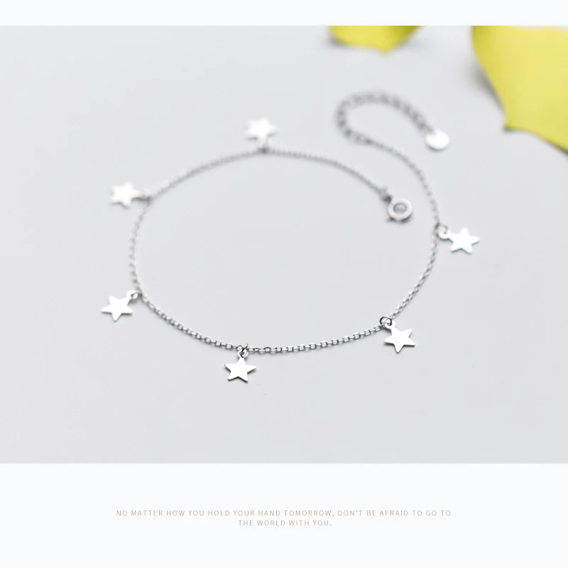 Colusiwei яркая цепь со звездами серебро anklets для женщин 925 стерлингового серебра