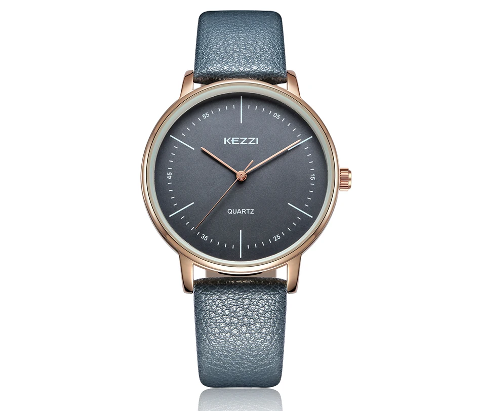 KEZZI Модные женские кожаные часы Relogio Masculino простые кварцевые часы парные мужские и женские