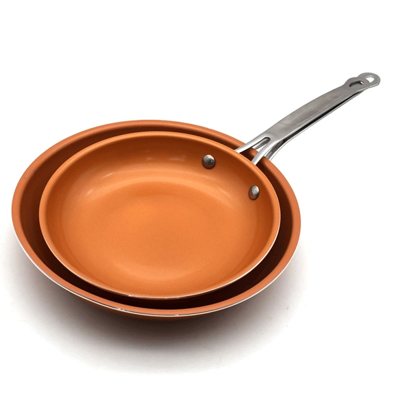 

Hot Sale A Set Of 8/10/12 Inch Non-Stick Copper Frying Pan with a Bag Holder