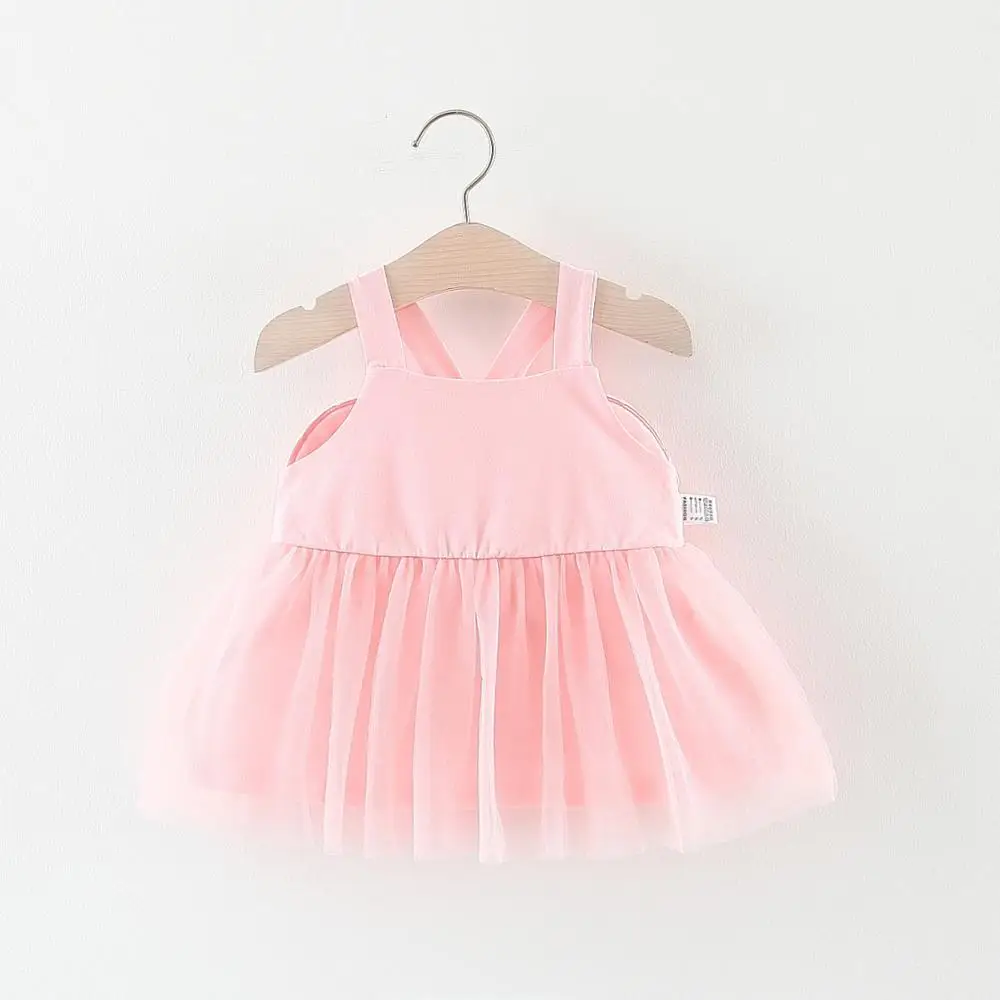 

Baby Girl Solid Color Camisole Dress Clothes Summer New Girls 'Angel Wings' Princess Dress For 1-4 Years