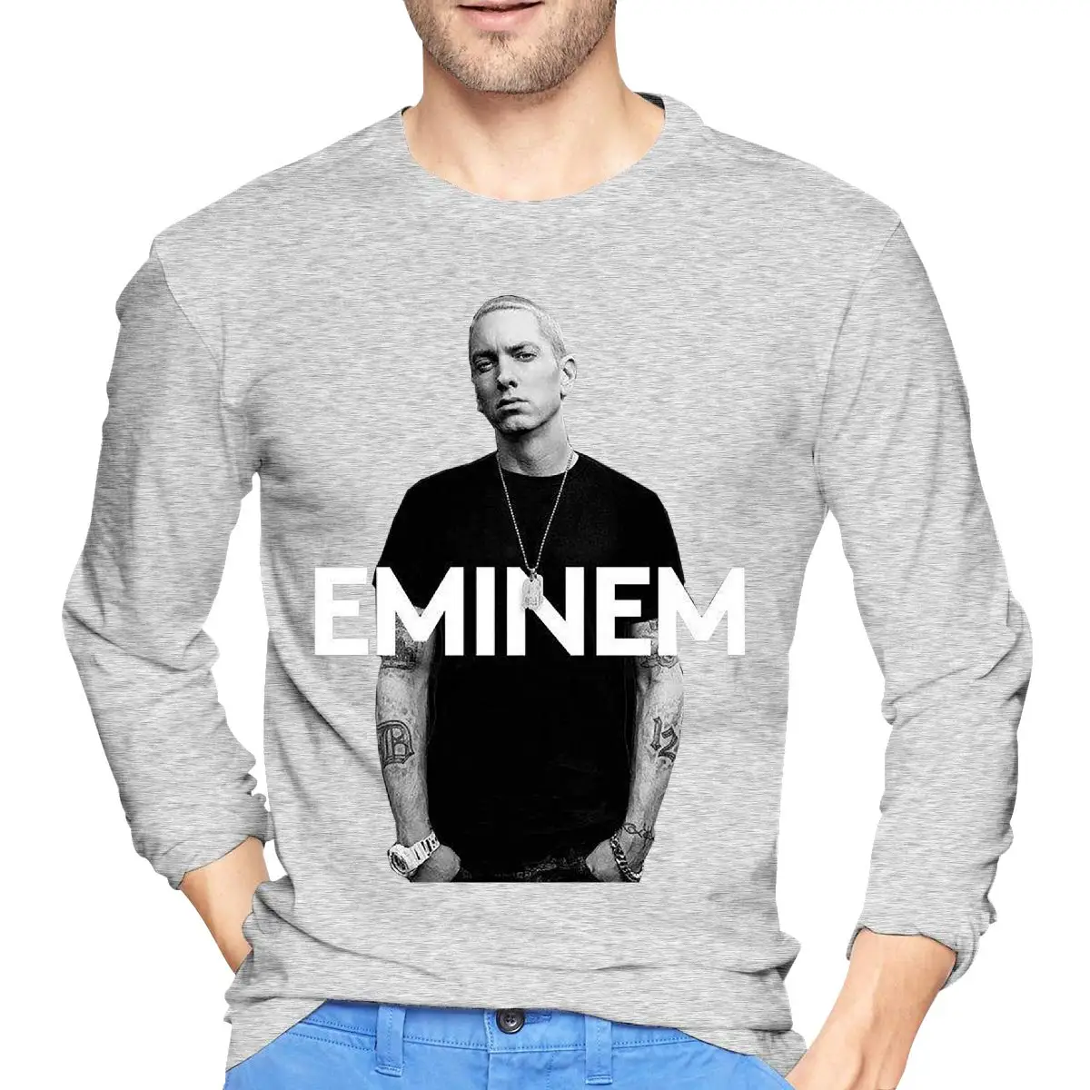 RyanCSchmitt Eminem Мужская модная футболка с 3D принтом длинными рукавами Повседневная