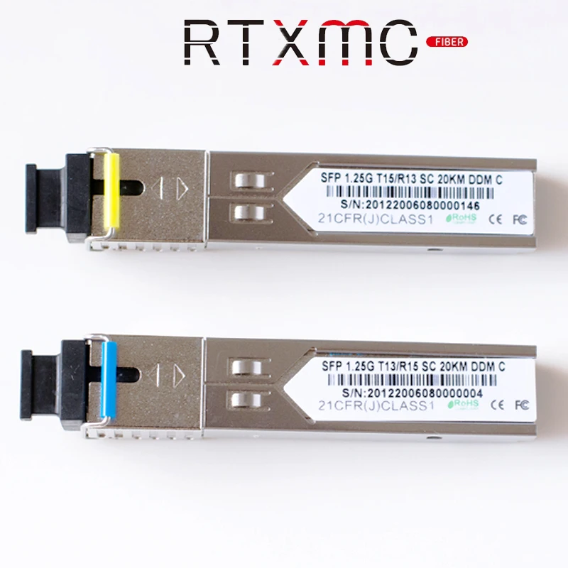 Módulo de interruptor SFP SC 40KM/ 20KM/3 módulo GBIC de 40KM 1,25G, transceptor de fibra óptica Ethernet, Compatible con tp-link/Mikrotik/Linux, 1 par