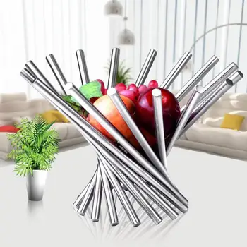 

Modern Creative Fashion Rotate Stainless Steel Fruit Plate Storage Rack Tray Holder Basket Fruits Bowls Kitchen Decor Tools