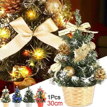 

30CM Table Christmas Tree Decoration Mini Xmas Tree Small Pine Tree Placed on The Desktop Christmas Festival Home Decorations