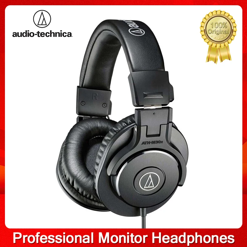 

Audio-Technica ATH-M30x Recording HIFI monitoring Head-mounted wired Headphones Closed portable and foldable 6.3mm/3.5mm plug