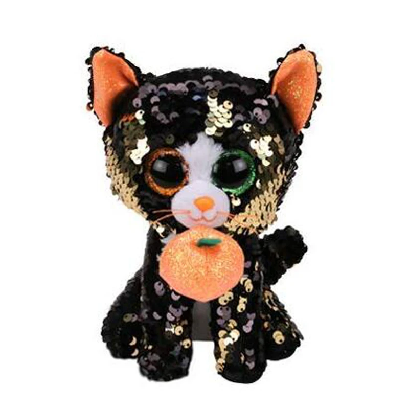 Ty Cat плюшевые игрушки куклы чучело " 15 см - Цвет: Jinx Sequin cat