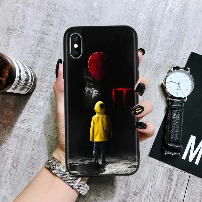Черный чехол накладка Pennywise Clown Horror для Apple IPhone 11 Pro XS MAX XR 7 8 6 6S Plus X 10 Ten 5 5S SE|Бамперы| |