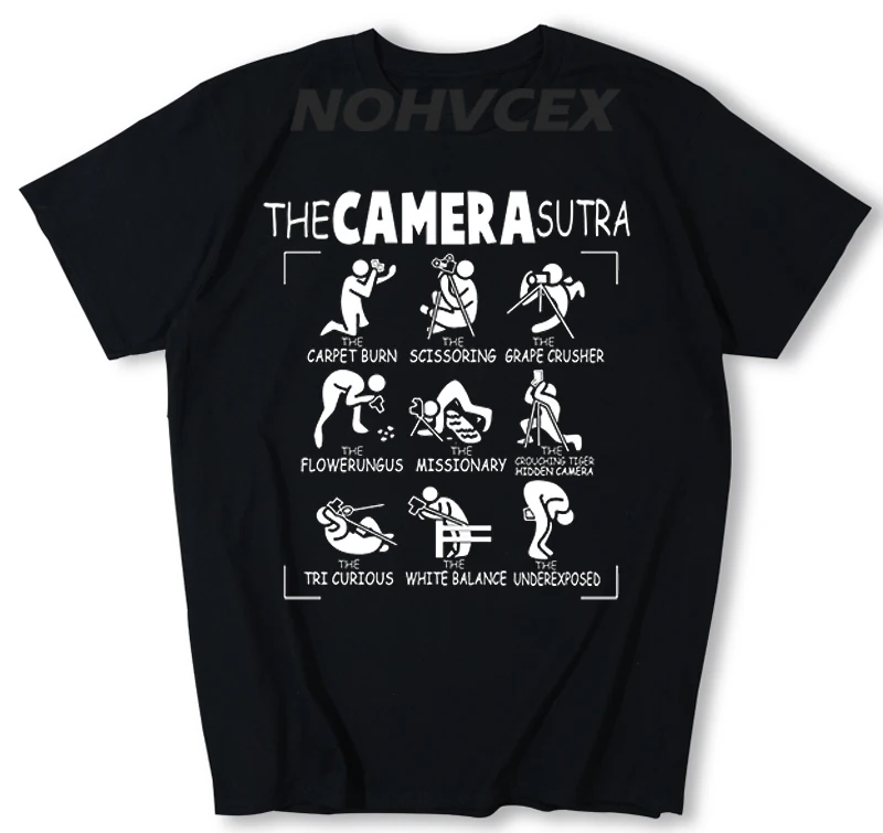 Новая модная одежда футболка с изображением камеры Сутра забавная футболка с короткими рукавами для фотосъемки