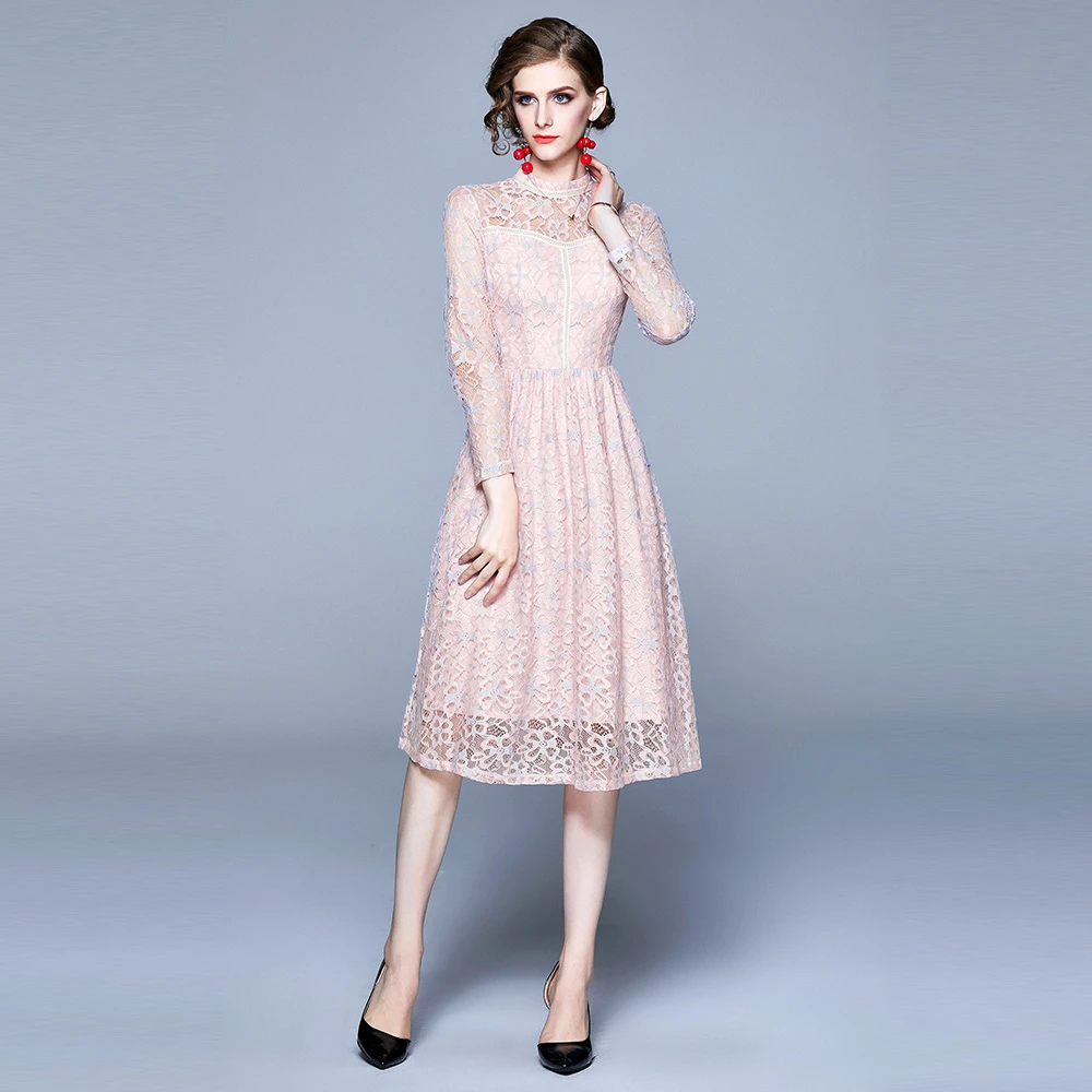 ladies pink lace dress