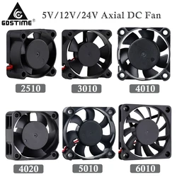 Piezas de impresora 3D, ventilador de refrigeración 2510, 3010, 4010, 4020, 5010, 5V, 12V, 24V, manga de 2 pines, sin escobillas, radiador Axial CC, 2 uds.