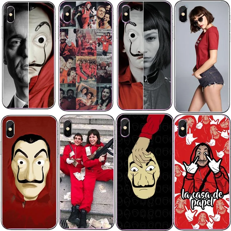 

Spain TV La Casa de papel case for iphone 7 8 6 6s plus soft tpu Phone Cover Cases for iPhone X XS XR XS Max Money Heist Caso