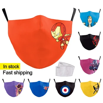 

Print Cute Mask Fashion Washable Masks Kids Face Cover Animal Pattern Fabric Reusable Masks