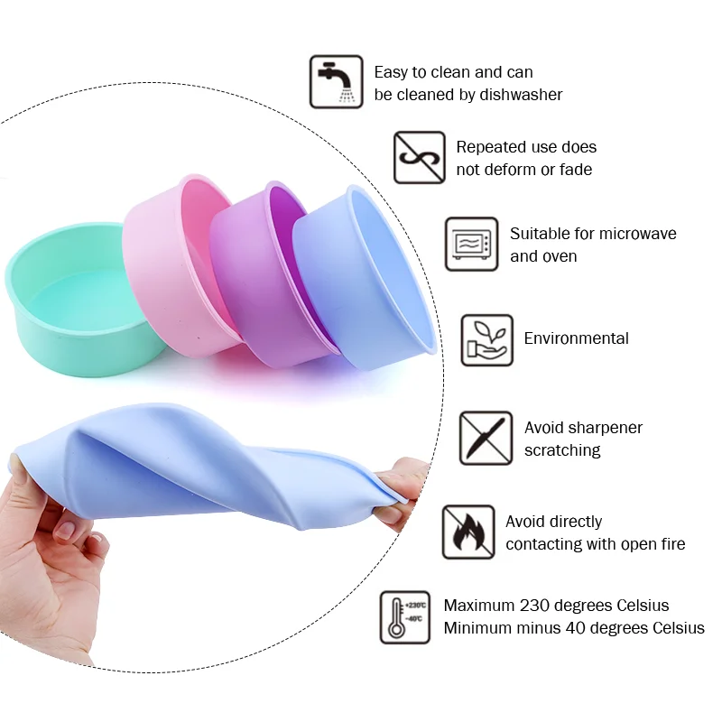 Molde de silicona para tartas, horno redondo para hornear, microondas,  utensilios para hornear resis Kearding HA009516-06