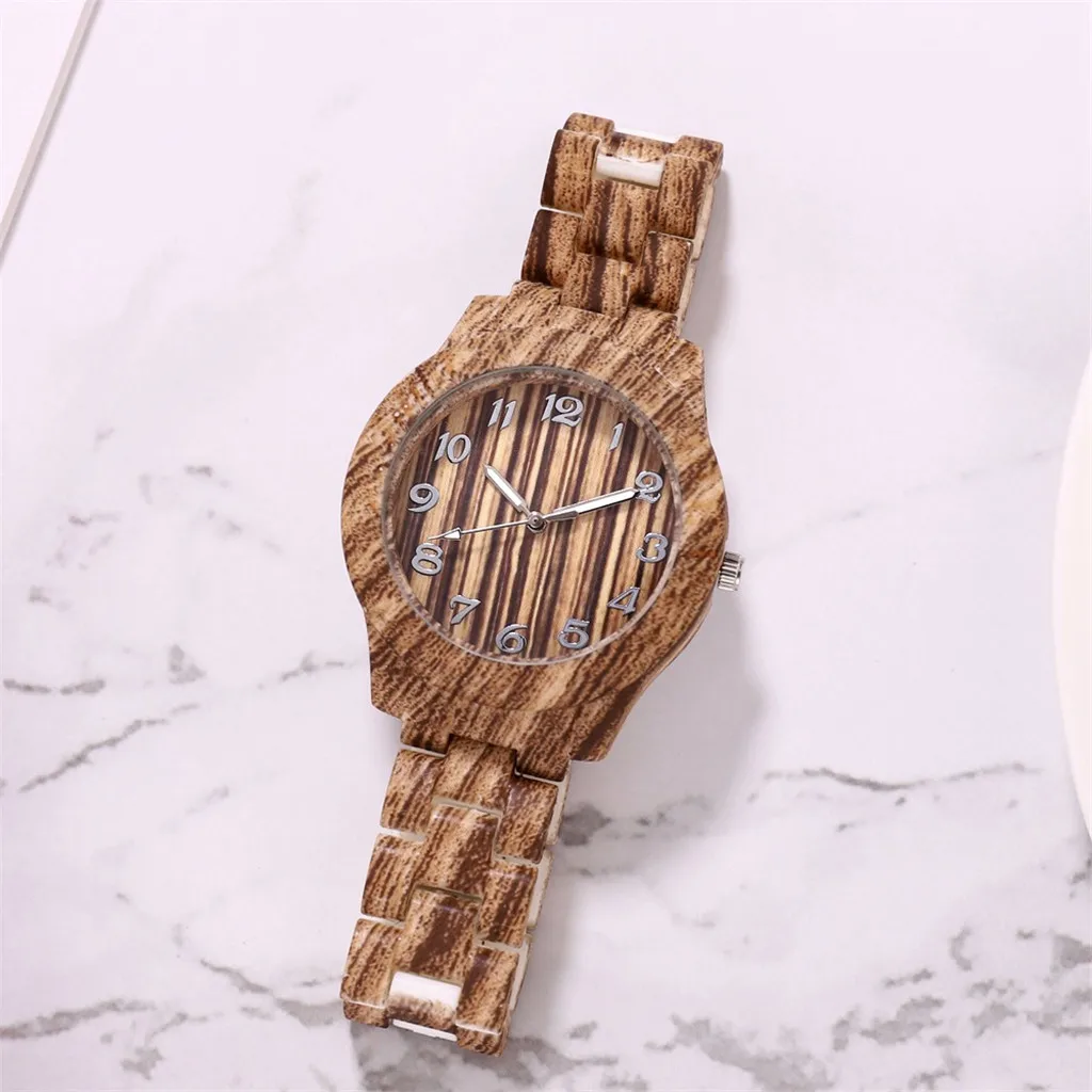 Relogio Masculino Watch Men Fashion Cool Wood Grain High-Quanlity Men Quartz Simple Digital Wooden Watch Wristwatch Reloj Mujer