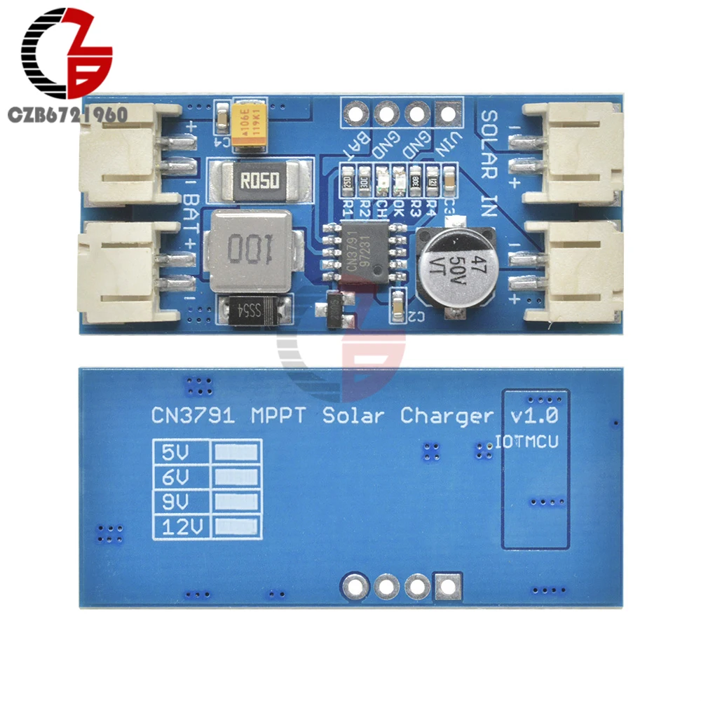 HiLetgo CN3791 Solar Charge Controller Board MPPT 1 Cell LiPo Battery Charge 12V Solar Panel Charger Regulator Control Module JST PH2.0 Auto Recharge for Battery withCables HiLetgo CN3791 Solar Charge Controller Board MPPT 1 Cell LiPo Battery Charge 12V Solar Panel Charger Regulator Control Module JST PH2.0 Auto Recharge for Battery withCables