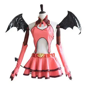 

VOCALOID/V Hatsune Miku cosplay costume heart Hunter little devil dress uniform Halloween Carnival Anime cos with wings full set