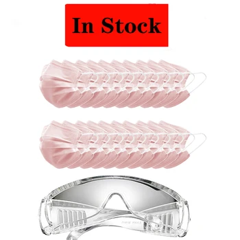 

Lots 30 Non Woven Disposable Anti-Dust Earloops Masks 3 Ply Disposable Face Mouth Masks Anti Haze Dust w/Ear Loop Pink