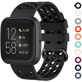 

For Fitbit Versa Original Bands Silicone Band with Ventilation Holes for Fitbit Versa 2 LITE Quick Release Sport Watchband