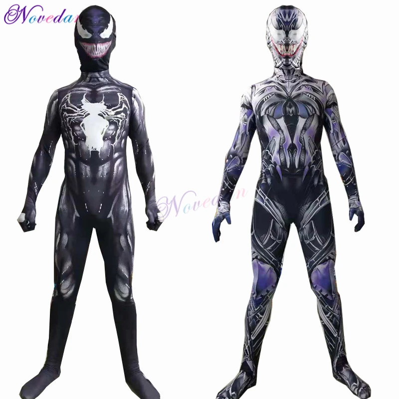 Symbiote костюм Venom Детский Костюм Комбинезон Маска для мальчиков год Косплей костюмы на Хэллоуин для мужчин взрослых супергероев