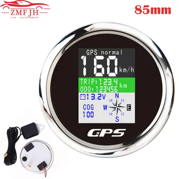 

Universal 85mm Waterproof GPS Speedometer TFT Screen Digital GPS Odometer Adjustable Trip ODO COG VoltB9-32V with GPS Antenna