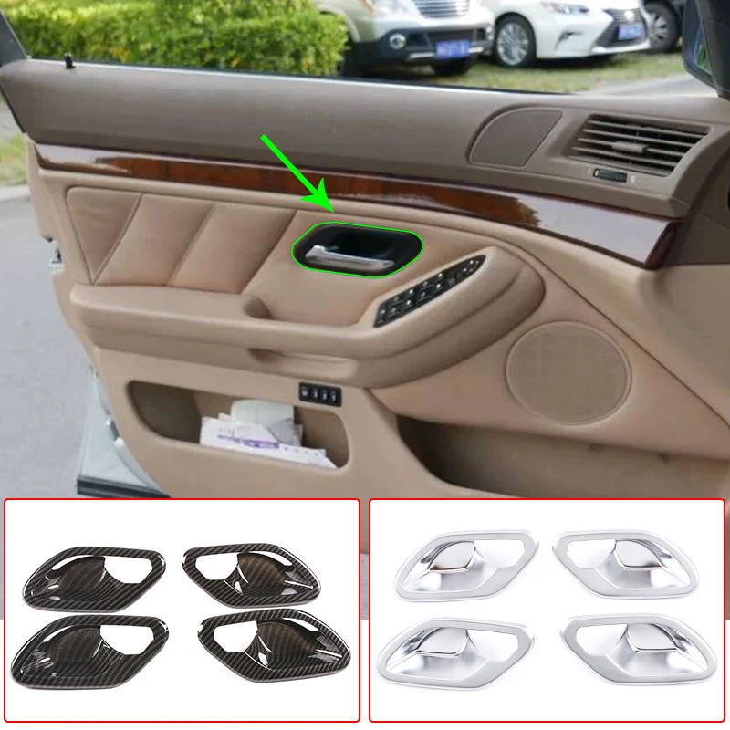 Auto Part Inner Door Bowl Decoration Cover Protect Trim Sticker ABS Chrome For BMW 5 Series E39 1996-2003 Car Interior Accessory |