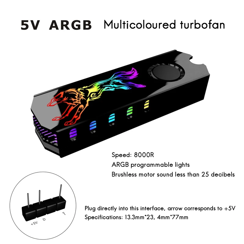 M2 SSD Ʈ ũ   5V ARGB M.2 2280 ָ Ʈ ũ ϵ ̺  ð   е