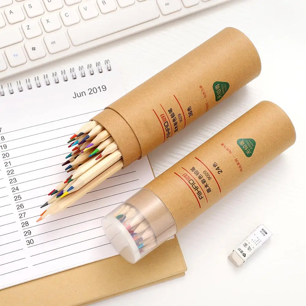 Creative Log Colors Pencil Wood 12 Color 24 36 Watercolor Pencils Art Drawing School Supplies Kawaii | Канцтовары для офиса и