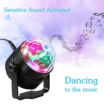 

NEWKBO DC5V 3W Mini RGB LED Car Magic Ball Light with Sound-activated Function and Wonderful Multi-colored Lighting Effect