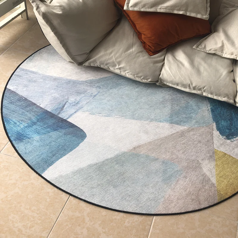 Ins круглый ковер скандинавский прикроватный коврик для спальни простой современный подвесной корзина чайный коврик для стола