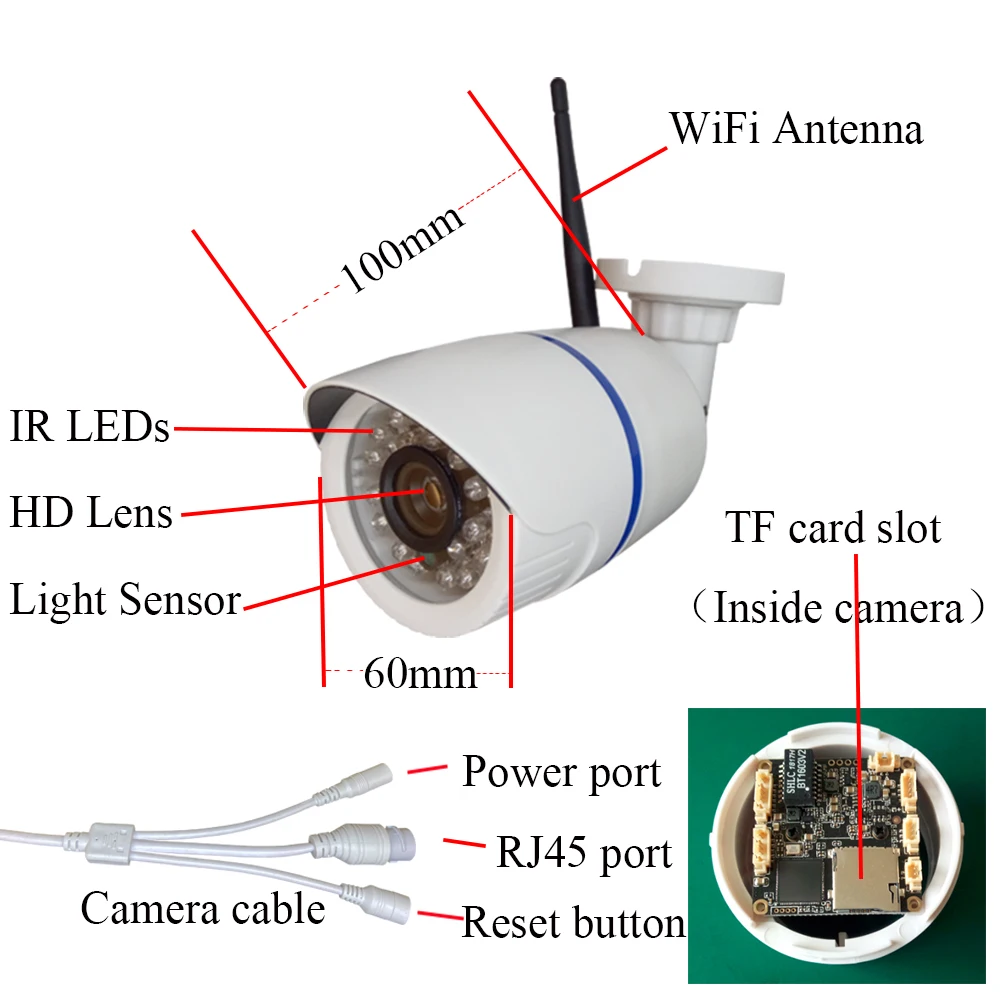 HD 1080P 2MP Audio Wireless IP Camera /WiFi 720P Outdoor Night Vision Waterproof CCTV Camera Surveillance 5 H7ee960c274ea477daf55d5bc95e45dc4T