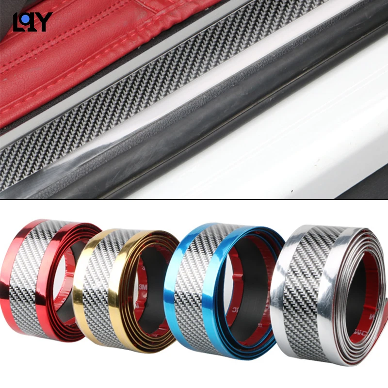 

LQY Auto Accessories Carbon Fiber Rubber Protector Door anti-scratch Sill For mercedes benz amg w204 w203 w211 w205 w124 w205